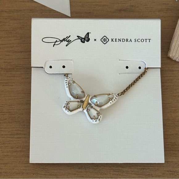 NWT Dolly Parton x Kendra Scott Enamel Butterfly Vintage Gold Pendant Necklace - Picture 8 of 13